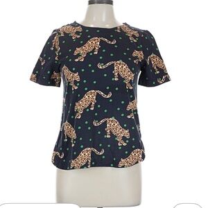 Maeve by Anthropologie Leopard Print Tee - Black and Green